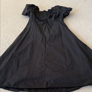 No Brand Black Puff Sleeve Midi Dress Size XL